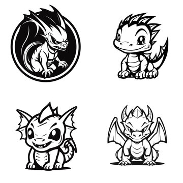 set of chupacabra monsters  vector illustration isolated transparent background logo, cut out or cutout t-shirt print design