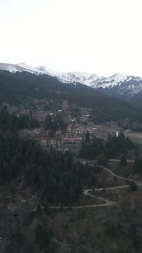 Athanasios Diakos village at the foot of the snowy Vardousia mountain