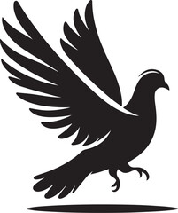 Pigeon silhouette vector illustration