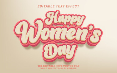 happy woman's day lettering text effect