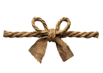 string bow mockup, isolated on white PNG