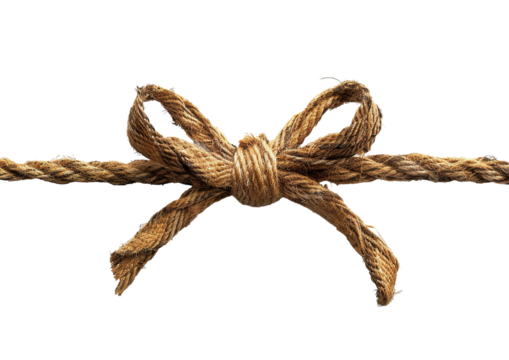 string bow mockup, isolated on white PNG