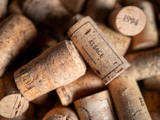 Assorted Vintage Wine Corks Close-up
