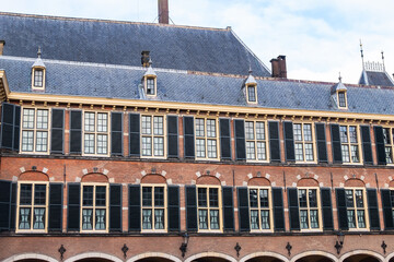 Fragments of Binnenhof (Inner court) - XIII century complex of buildings, is among the oldest Parliament buildings in the world still in use. The Hague (Den Haag), The Netherlands. 