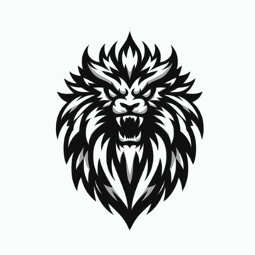 Head Lion Stylized. Fearsome Stylized Creature. A Logo Design