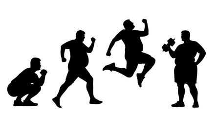 Vector illustration. Silhouette of a man. A man goes in for sports.