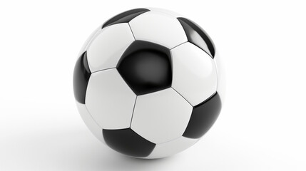 Naklejka premium Black and White Soccer Ball on White Background