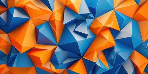 Illustration of Orange and blue colored geometric shapes pattern representing abstract background