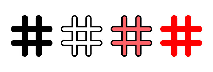 Obraz premium Hashtag icon vector illustration. hashtag sign and symbol