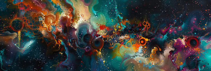 Obraz na płótnie Canvas an abstract painting of a colorful and vibrant space, generative AI