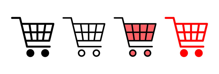 Fototapeta na wymiar Shopping icon vector illustration. Shopping cart sign and symbol. Trolley icon