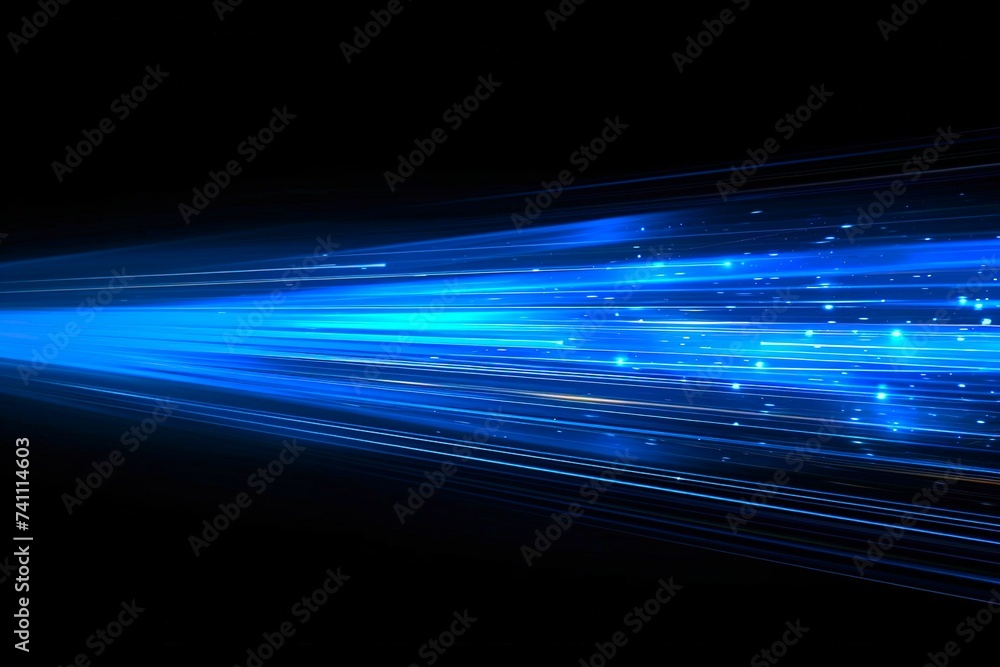 Aufkleber blue swirls of fractal energy in abstract wave particle design, illuminated by creative light and ge