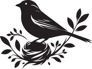 Fototapeta premium Sparrow silhouette vector illustration