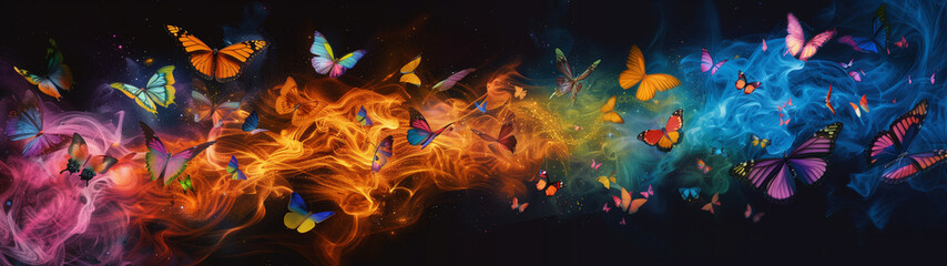 Fiery Flight: Butterflies in a Whirl of Flame and Smoke