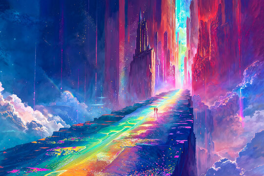 Bifrost, the rainbow bridge leading to Asgard in Norse mythology, legend, fantasy