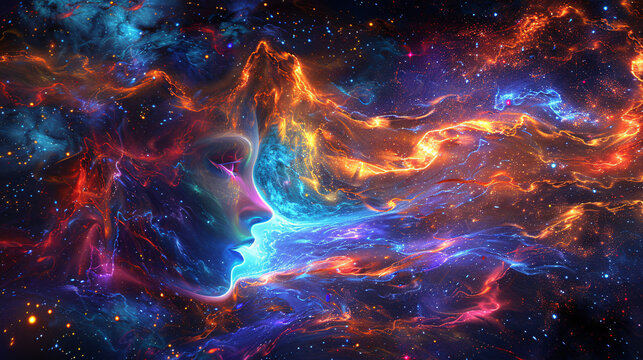 Psychedelic Chaos Abstract Crazy Background.