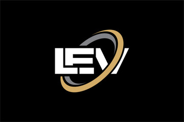 LEV creative letter logo design vector icon illustration