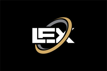 LEX creative letter logo design vector icon illustration