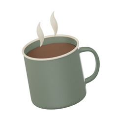 3D render, cup of coffee Transparent background
