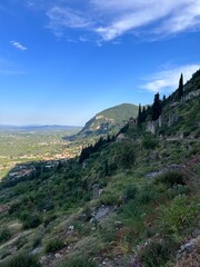 Fototapeta na wymiar Valley view from a mountain hike