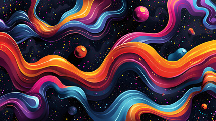 Optical illusion retro-groovy background with psychedelic effects.
