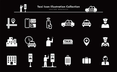 タクシーアイコンイラストセット2