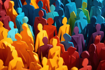 Fototapeta premium Corporate Leadership: A Diverse Team of Successful Professionals, One Standing Out as the Boss, Demonstrating Unique Ideas and Cooperation in the Business Community