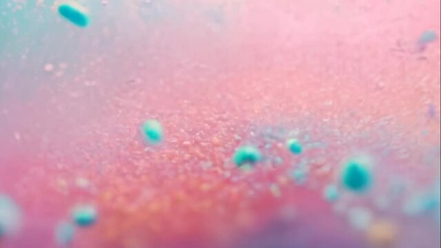 ritmos calmantes, corrientes de seda vibrantes en una danza de tonos pastel c&aacute;lidos y fr&iacute;os, ondas de tela abstractas, esferas rosa naranja violeta
