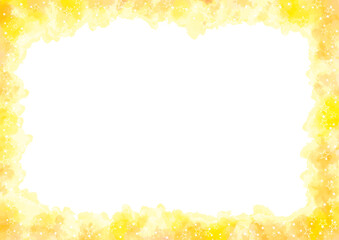 黄色系の水彩に星を散りばめたフレーム