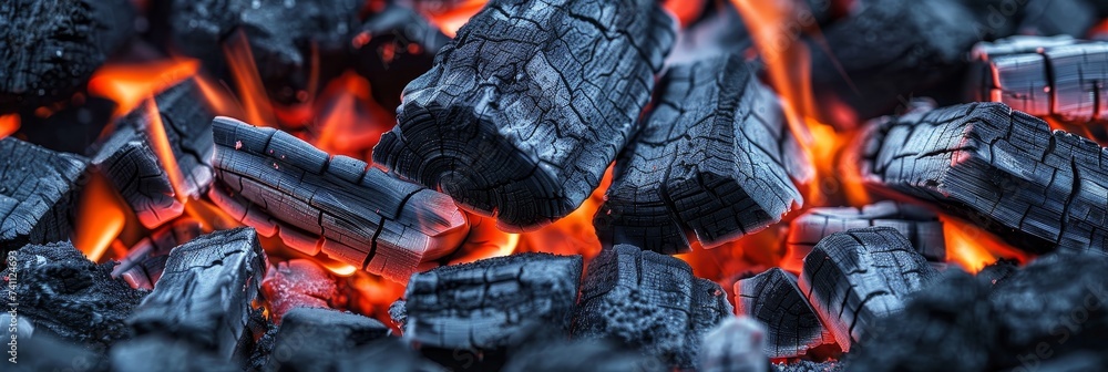 Poster glowing fire embers and sparks on dark background creating abstract scene with sparkling particles.