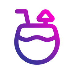 Obraz premium coconut water gradient icon