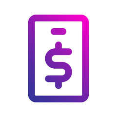 mobile banking gradient icon