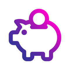 piggy bank gradient icon