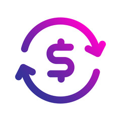 return on investment gradient icon