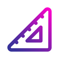 triangular ruler gradient icon