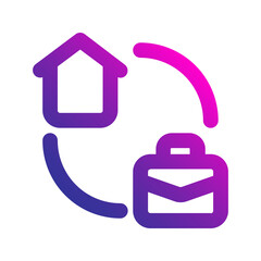 work life balance gradient icon