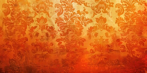 Orange vintage background, antique wallpaper design - obrazy, fototapety, plakaty