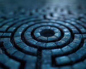 A close up of a maze with a circular design. Generative AI. - Powered by Adobe