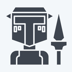 Icon Spear. related to Medieval symbol. glyph style. simple design editable. simple illustration