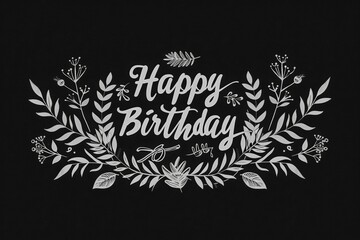 Lettering Happy Birthday. Dark background with selective focus and copy space