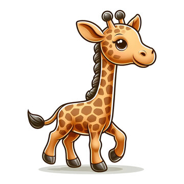 cartoon illustration of giraffe. png