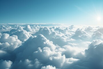 View of the sky with clouds from an airplane. Background with selective focus and copy space