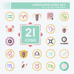 Icon Set Horoscope. related to Education symbol. flat style. simple design editable. simple illustration