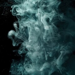Shiny smoke. Glitter fluid. Ink water. Magic mist. Mint color particles texture paint vapor storm wave