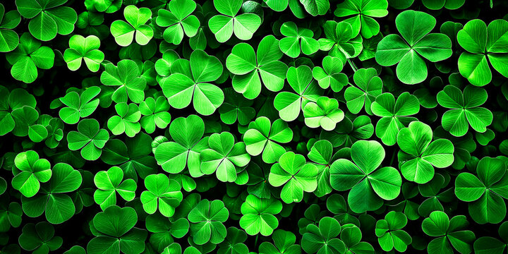 St. Patrick's Day Green Shamrocks Wallpaper.  Luck of the Irish, Festive Clovers in Vibrant Greenery.  Image For March 17. 