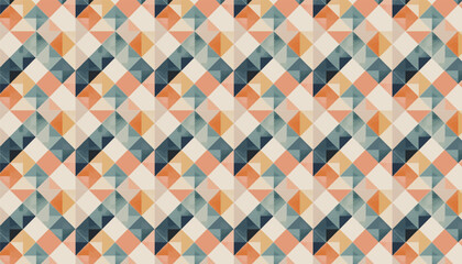 retro pop geometric abstract seamless pattern, vector graphic resources, 16:9 widescreen wallpaper / backdrop, green and orange