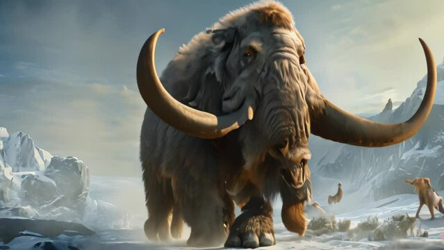 ancient animal mammoth Footage 4k