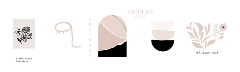 Modern abstract shapes art.  - 741134277