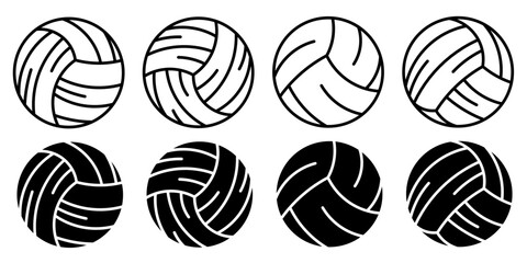 Volleyball. Vector collection of volleyball icon illustrations. Black icon design.