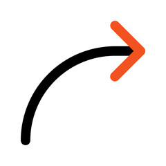 curved arrow line icon